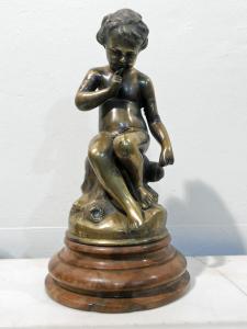 SCULTURA BRONZO FANCIULLO 